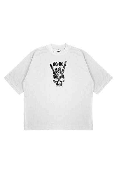 PURE EFFECT Tricou unisex oversize cu imprimeu AC/DC Box Fit din țesătură groasă