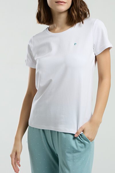 Pierre Cardin White Women's Pajama Set with Pocket Detail