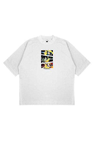 PURE EFFECT Unisex Oversize kroj The Powerpuff Girls Štampano Kutijasti kroj,...