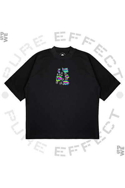 PURE EFFECT Tricou unisex oversize cu imprimeu Joker Hahaha, croială boxy, di...