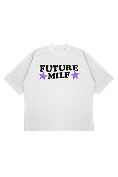 PURE EFFECT Unisex Oversize kroj Future Milf Printed Štampano Boxy Fit Debeli...