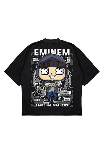 PURE EFFECT Tricou unisex oversize Emınem, cu imprimeu pe spate, croială boxy...