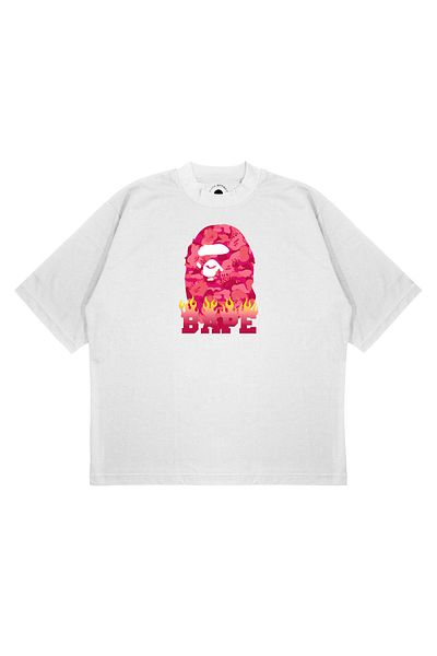 PURE EFFECT Tricou unisex oversize Bathing Fire Boxy Fit din țesătură