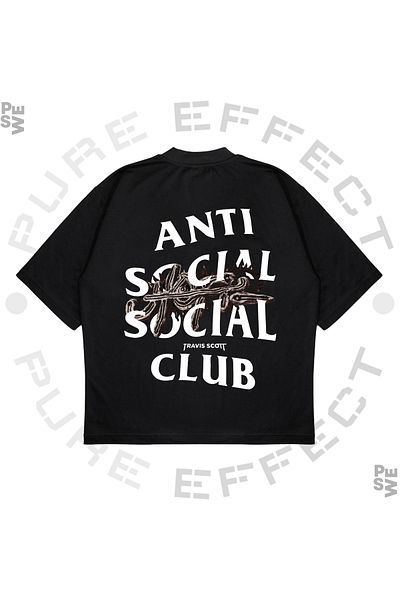 PURE EFFECT Μπλουζάκι Unisex Oversize Anti Social Social Club Utopia με στάμπα Boxy Fit από χοντρό ύφασμα