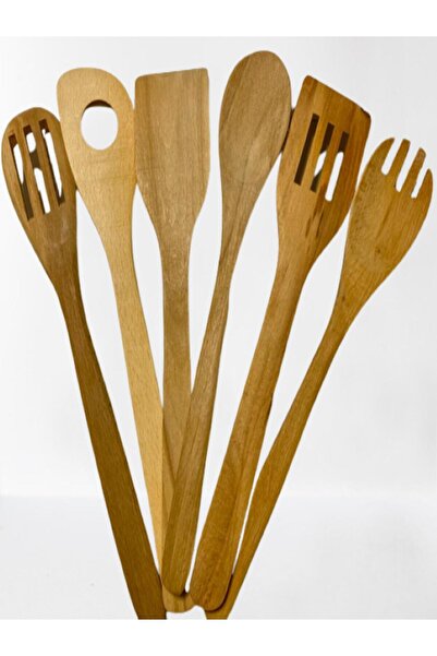 özekim 6 Lı Mutfak Ahşap Kaşık Seti Tahta Kaşık Seti