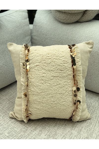 sevaradekor Tasseled Throw Pillow Linen Throw Pillow Cover and Linen Pillow