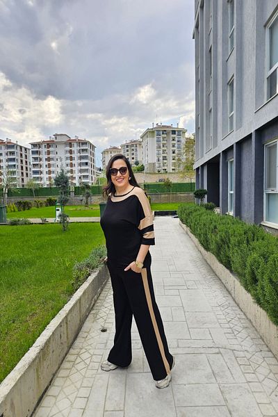 xlargebutik Black and Vision Flexible Combed Cotton Fabric in Its Noble Tone Meets Comfort