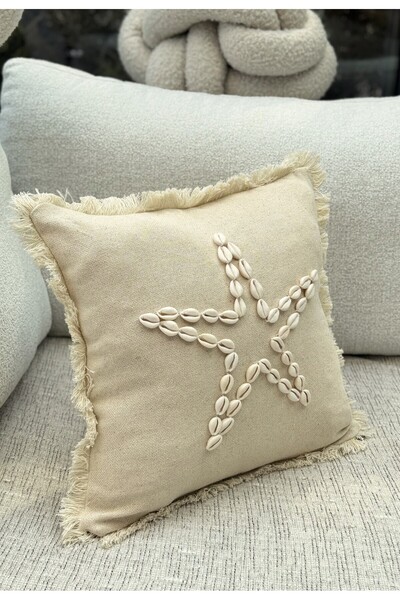 sevaradekor Seashell - Bohemian Throw Pillow Cover and Tassel Pillow Case