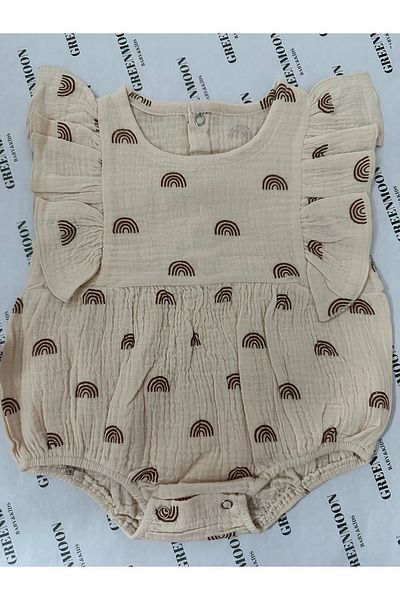 greenmoss Rainbow Patterned Muslin Baby Rompers