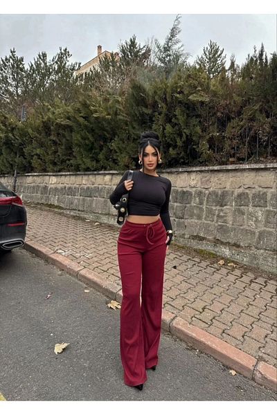 Mels Pantaloni de sport cu talie înaltă și picioare late