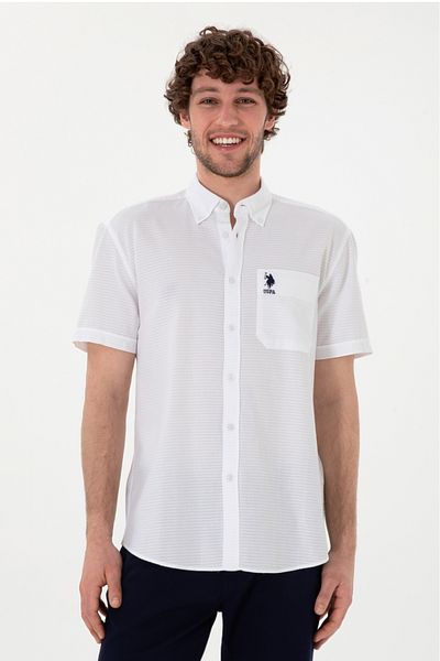 U.S. Polo Assn. Πουκάμισο με κοντό μανίκι με κανονική εφαρμογή της ΗΠΑ με τσέπες