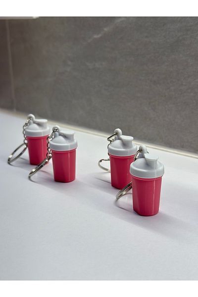3D DESİNG MARKET Pink Protein Shaker and Keychain
