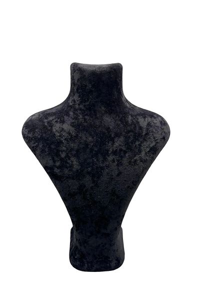 MeGass Dekor Domestic Production London Model Suede Fabric Black Color 28/ 22 cm Mannequin for Necklace Display