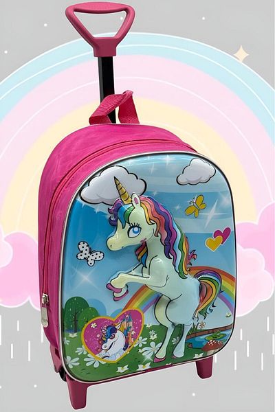 Uniquerrs Racletă de grădiniță pentru grădiniță unicorn ponei cal imprimat 3-6 ani rucsac în relief 3D geantă de școală
