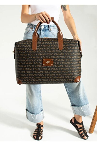 Miami Polo Clup Αυθεντική τσάντα χειρός και ώμου σε στυλ βαλίτσας μεγάλου μεγ...