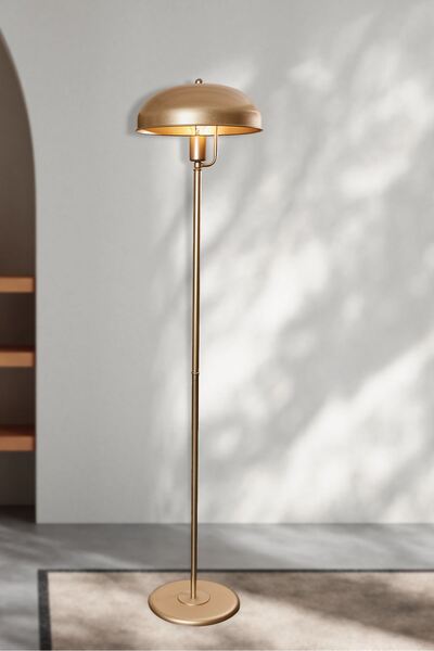 Luzarana Venus Lambader Sarı Metal Gövde Tasarım Yerden Lüx Aydınlatma