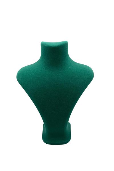 MeGass Dekor Domestic Production London Model Suede Fabric Green Color 22/18 cm Necklace Display Mannequin