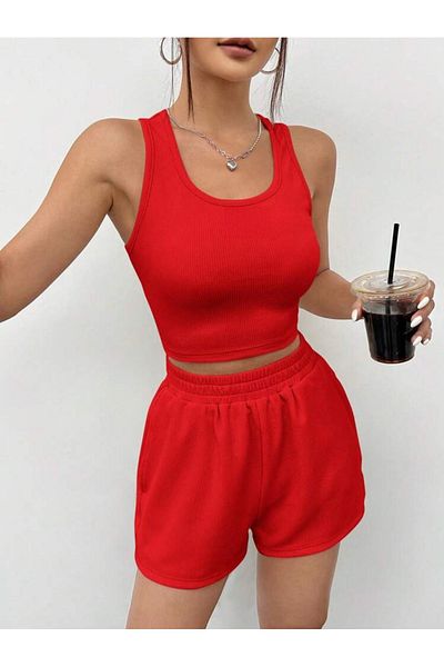 bemmoda Γυναικείο Σετ Βερμούδας & Crop με τσέπες