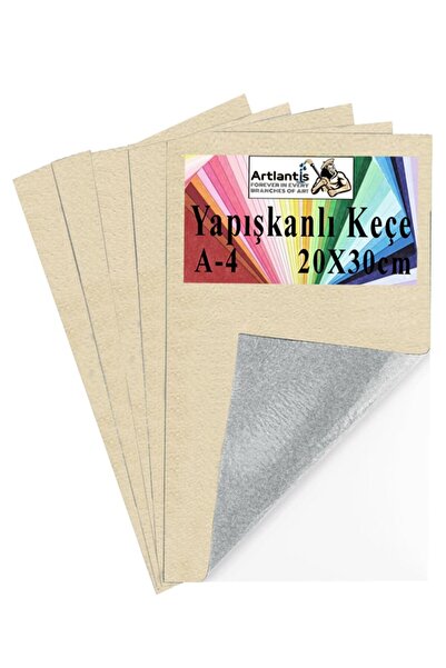 Artlantis Yapışkanlı Keçe A4 20X30 cm 5 li 1 Paket 2.0 mm Kendinden Yapışkanl...