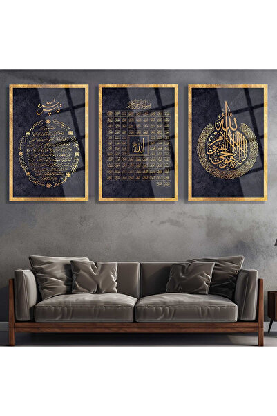TAULART BEREKET DUASI AYETEL KÜRSİ İSMİ AZAM İSLAMİ DİNİ TABLO KIRILMAZ CAM TABLO
