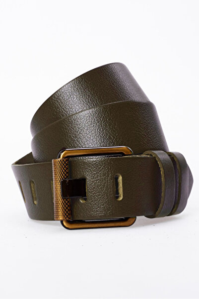 derikem Ανδρική ζώνη 3 τεμαχίων από 100% γνήσιο δέρμα κίτρινο σωλήνα 4,5 cm τζιν