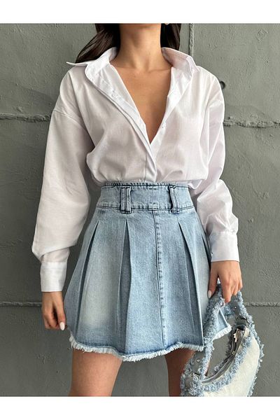 DENİKK Design special plisat Mini Denim Jean Etik Brk