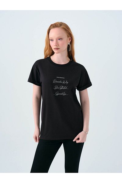 Loft Tricou negru de damă Lf2040258