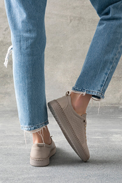 Golder Γυναικείες δερμάτινες μπαλαρίνες Nancy Genuine Leather Cream