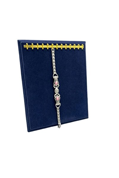 MeGass Dekor حامل عرض سوار من قماش الجلد المدبوغ باللون الأزرق الداكن مقاس 20...