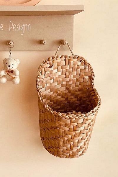 AFRALYAHOME Wicker Bohemian Basket Newspaper Rack Accessory Decor Book Door Ornament Decorative Gift Modern Authentic Model