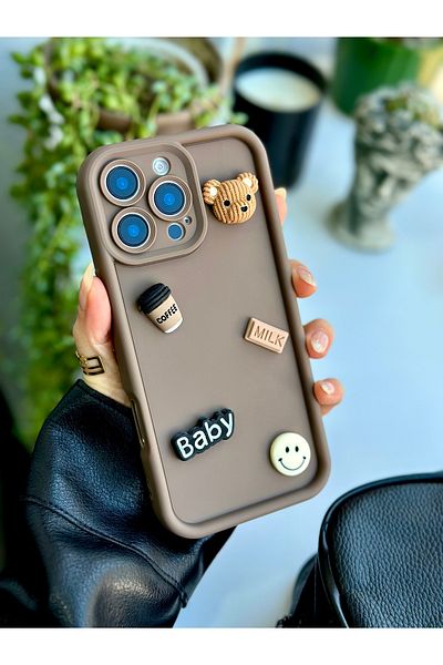 Go Aksesuar iPhone 16 Promax Compatible Chocolate Baby Toy Design Silicone Case