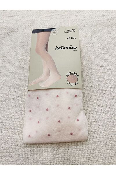 Katamino Тънки чорапогащи за бебешко момиче на точки, 40 ден