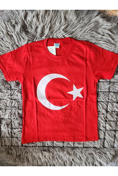 ATAŞ Ygt Çocuk Türk Bayraklı Ay Yıldızlı Çocuk Tişört/23 Nisan Için Uygundur