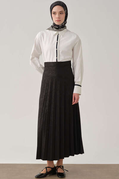Tuğba Plisoley Etek - Siyah