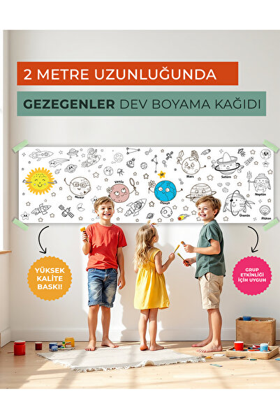 okulposterleri OP-DB04 - Gezegenler Dev Boyama Kağıdı
