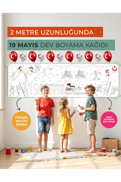 okulposterleri OP-DB05 - 19 Mayıs Dev Boyama Kağıdı