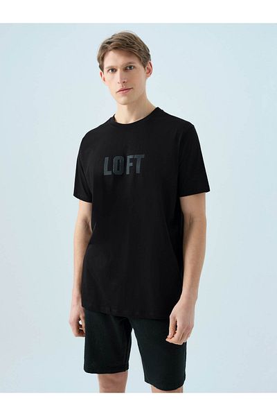 Loft Μαύρο ανδρικό μπλουζάκι Lf 2038461
