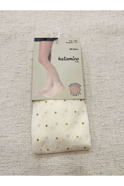 Katamino Тънки чорапогащи за бебешко момиче на точки, 40 ден