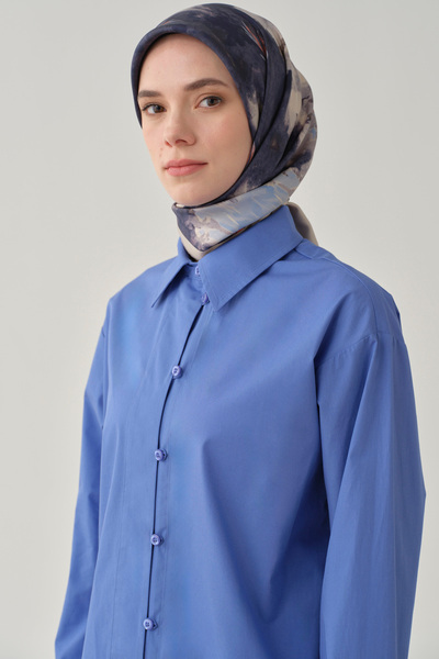 Tuğba Brit Düğmeli Gömlek - Mavi