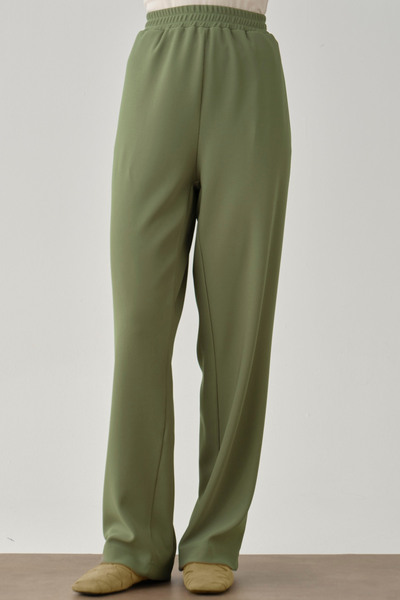 Tuğba Cepli Boru Paça Örme Pantolon - Mint