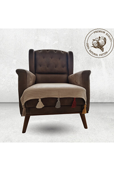 Petek Home PÜSKÜLLÜ KOLTUK ÖRTÜSÜ TEKLİ (70X90 EBATİNDA OTURMA YERİNE ÖRTÜDÜR)