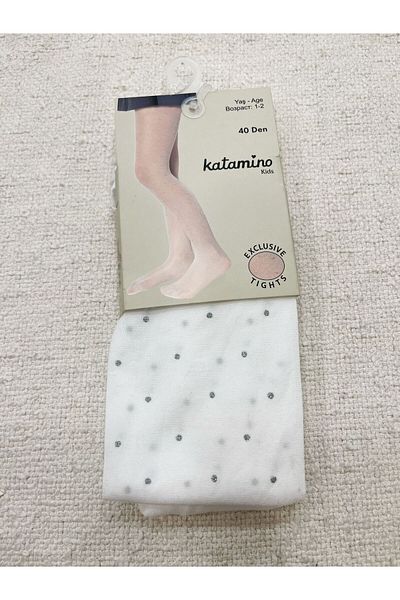 Katamino Тънки чорапогащи за бебешко момиче на точки, 40 ден