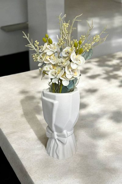 Paradise Work Scandinavian Large Bouquet Vase Flower Holder Decorative Bow Vase 20X10X10Cm