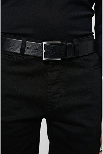 derikem Curea bărbătească din piele de bivol autentică, blugi 4 cm/Clasic