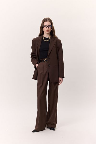 Manuka Brown Wide Leg Palazzo Trousers