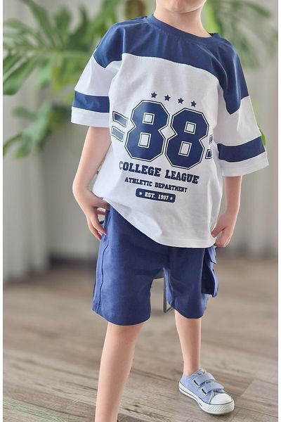 BALKABAĞI -88 Overshirt Boy Bagmaner with Clearances Cargo Pocket Short White Garni Suit