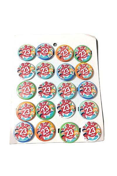 şahane parti 23 April Event Badge Metal 20 Pieces