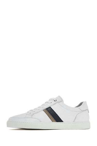 Derimod Men's White Lace-Up Leather Sneaker 25Sfd 674618