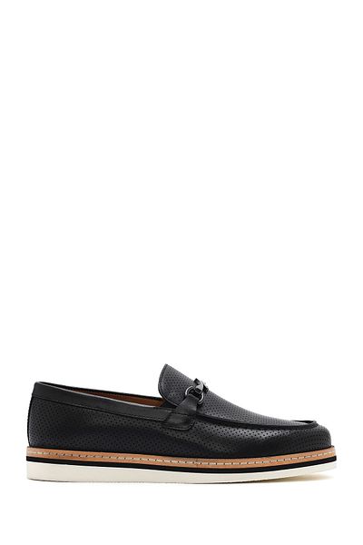 Derimod Men's Black Leather Casual Loafer 25Sfd 722218