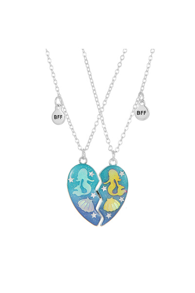 Choice S70-01 Qpeach 2Pack Heart Unicorn Bear Cat Pendant Best Friend Girl BF...